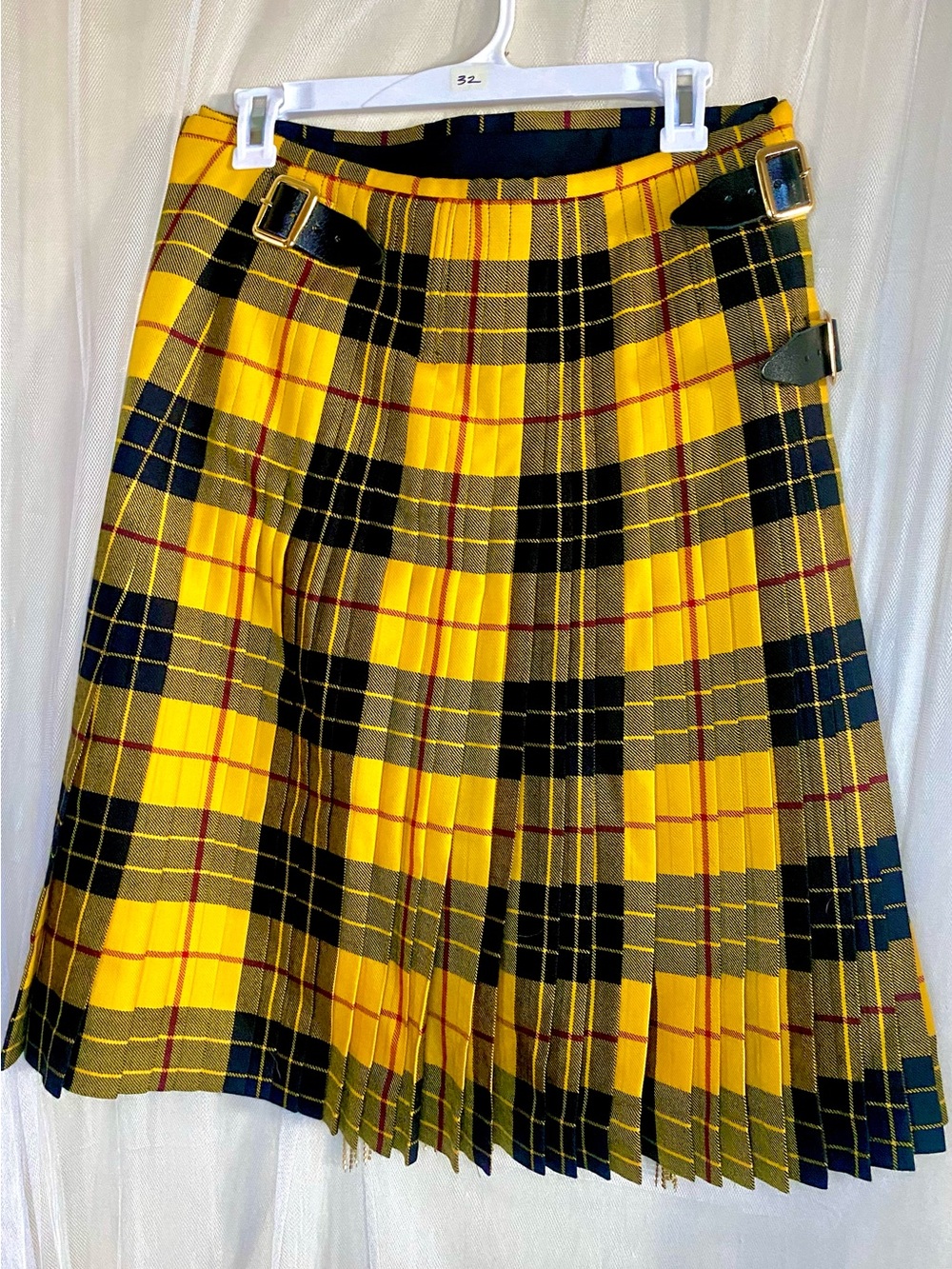 Siobhan Mackenzie Luxury 100% Wool Pleated Kilt Skirt - Size 32 kilt (8-10 US)